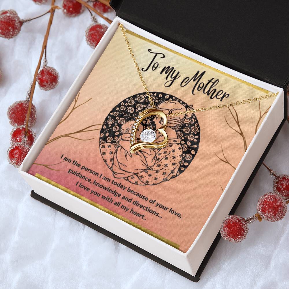 To My Mother I Love You With All My Heart Forever Love Necklace