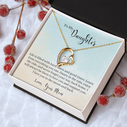 To My Daughter Hard Times And Good Times - Collection Daughter Gift Jewelry Necklace From Daughter Anniversary Daughter Mother Necklace Daughters Forever Love Necklace