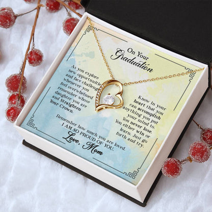 Graduation Gift For Daughter On Your Graduation Straighten Your Crown Gift For Daughter Straighten Your Crown Gift To My Daughter Forever Love Necklace