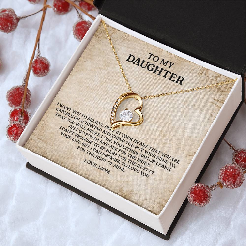 To My Daughter Love Mom Anniversary Lovingly Mom Birthday Gift Daughter Graduation Gift Grown Up Daughter Daughter Birthday Gift From Mom Forever Love Necklace