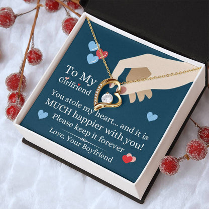 To My Girlfriend  You Stole My Heart Necklace 1 Forever Love Necklace