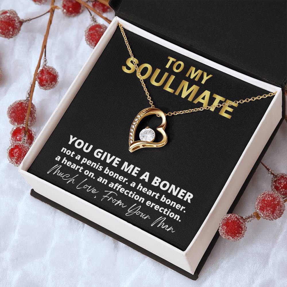 This Dazzling Forever Love Necklace ?  You Give Me A Heart Boner An Affection Erection Pendant Necklace Funny & Sarcastic Love For Her Mature Gift Forever Love Necklace