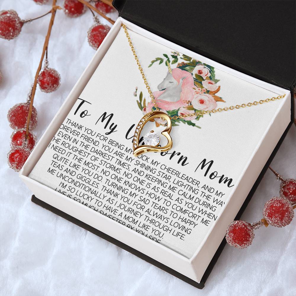 To My Unicorn Mom Mom Wedding Gift From Bride Gift For Mom On Wedding Day Mother Of The Bride Necklace Wedding Gift For Mom Bride To Mom Forever Love Necklace