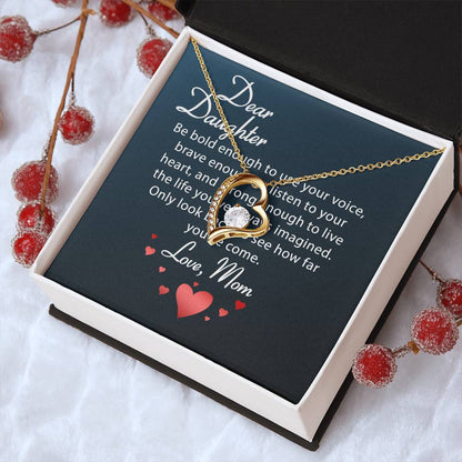 Dear Daughter Necklace Love Your Mom Daughter Mother's Day Gift To My Daughter Necklace From Mom Dad Grown Up Daughter Gift From Mom Forever Love Necklace