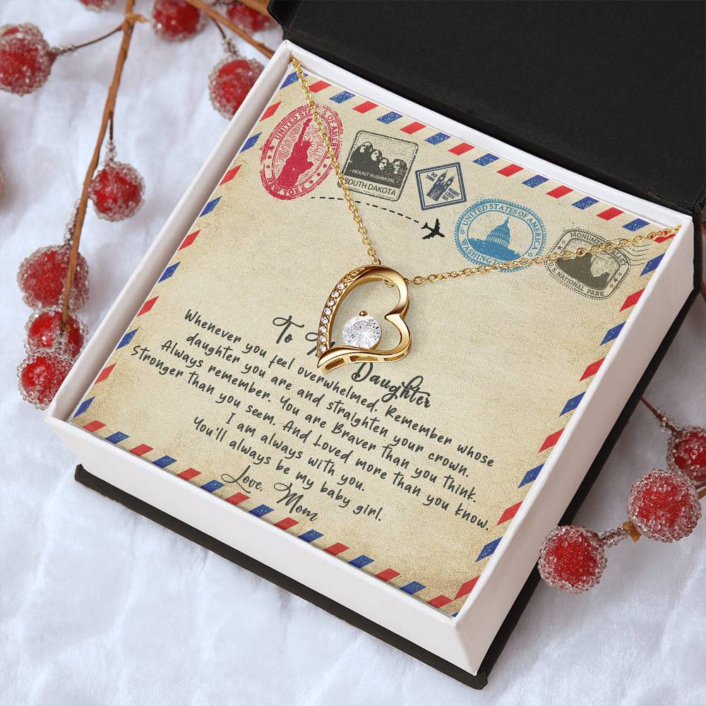 To My Daughter Necklace From Mom Gift For Daughter From Mom Birthday Gift Daughter Graduation Gift Daughter Birthday Gift From Mom Forever Love Necklace