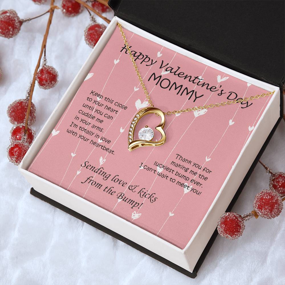 Happy Valentine's Day Mommy To Be Heart 1 Forever Love Necklace