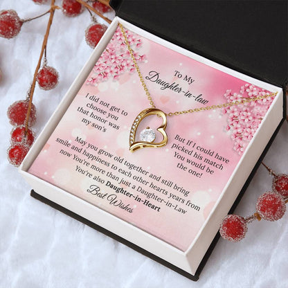 To My Daughter In Law To My Daughterinlaw Necklace Gifts Wedding Gift For Daughter In Law Daughter In Law Gift For Christmas Birthday Forever Love Necklace