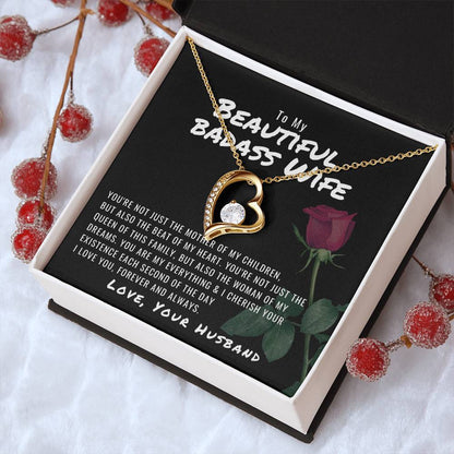 To My Beautiful Badass Wife Necklace Forever Love Necklace
