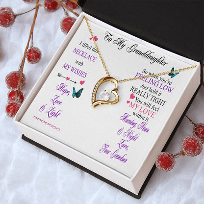 Granddaughter Love Heart Necklace Gift From Grandma Forever Love Necklace