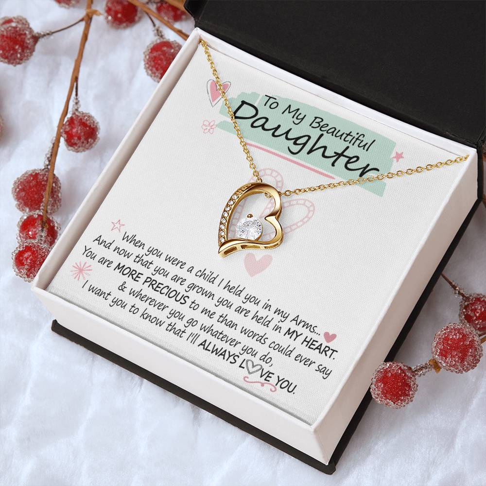 A Gift For Daughter More Precious To Me Forever Love Necklace