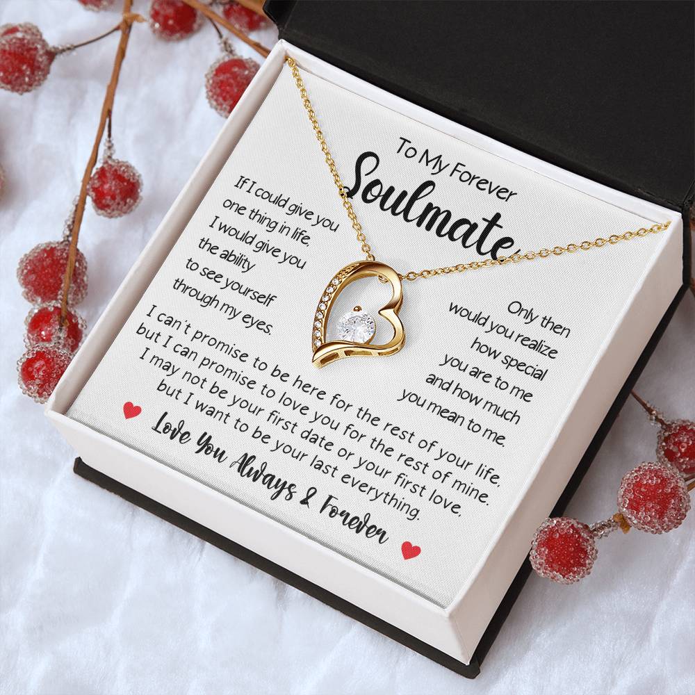 To My Soulmate Forever Love Necklace Gift For Her Gift For Wife Girlfriend Fiancé Gift For Her Valentines Day Gifts For Her Jewelry Forever Love Necklace