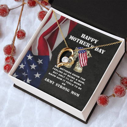 Army Mom Gift Strong Mom Forever Love Necklace