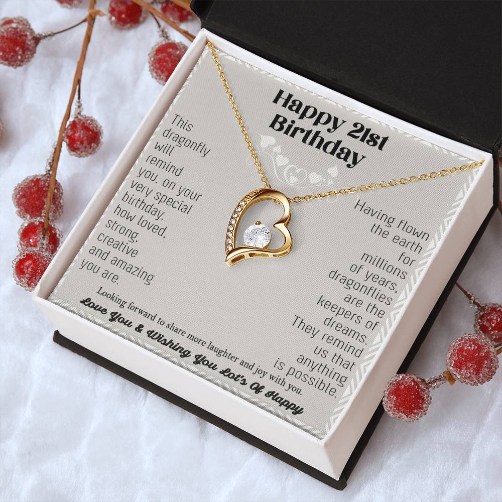 21st Birthday Dragonfly Necklace Gift Happy 21st Birthday Gifts For Her Best Friend Daughter Sister Niece Auntie Necklace Happy 21 Birthday Birthday Forever Love Necklace
