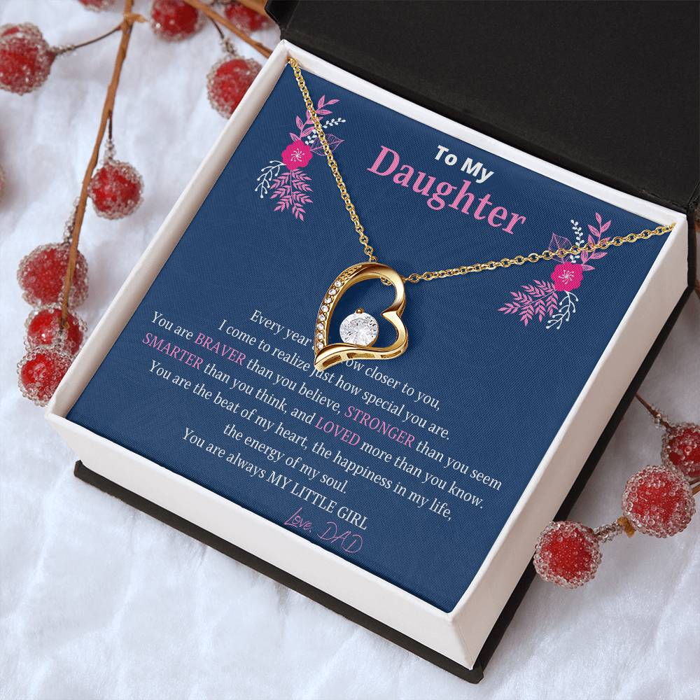 To My Daughter Dog Tag Necklace You Are Braver Than You Believe. Daughter Gift. Christmas Gift For Daughter Forever Love Necklace
