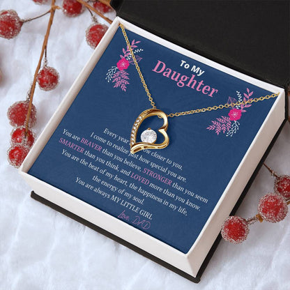To My Daughter Dog Tag Necklace You Are Braver Than You Believe. Daughter Gift. Christmas Gift For Daughter Forever Love Necklace