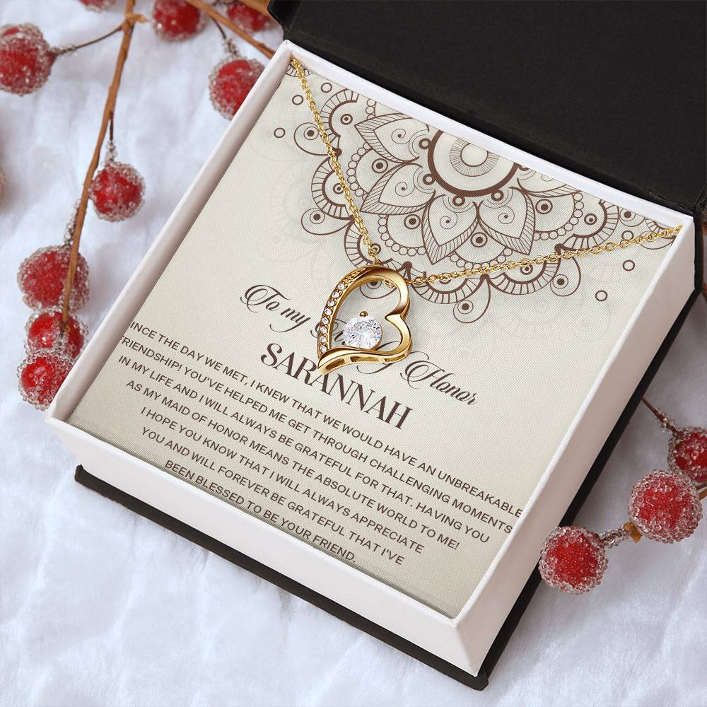 Maid Of Honor Gift Necklace Maid Of Honor Wedding Gift Customize Maid Of Honor Giftforever Love Necklace For Maid Of Honor Wedding Day Forever Love Necklace