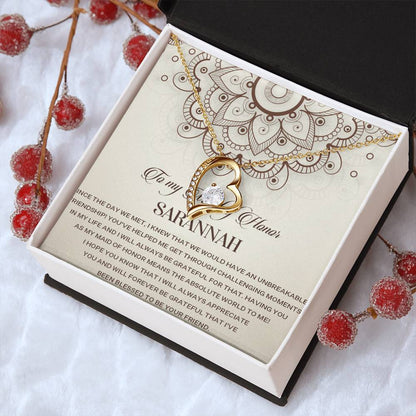 Maid Of Honor Gift Necklace Maid Of Honor Wedding Gift Customize Maid Of Honor Giftforever Love Necklace For Maid Of Honor Wedding Day Forever Love Necklace