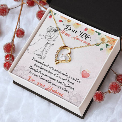 Wife Anniversary Necklace-Anniversary Jewelry For Wife-Gift For Wife Anniversary-Happy Anniversary For Wife-Wife Gift Necklace Forever Love Necklace