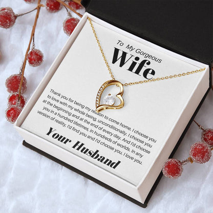 To My Wife - Valentine's Gift Forever Love Necklace