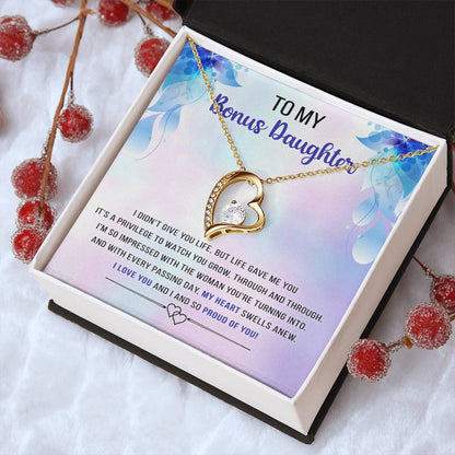 Best Gift For Bonus Daughter Message Card With Necklace Jewelry Gift Christmas Gifts For Daughter From Mom Forever Love Necklace