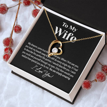 Necklace For My Wife To My Wife Heart Pendant Necklace Heart To My Wife Necklace Anniversary Gift Birthday Gift For Wife Forever Love Necklace