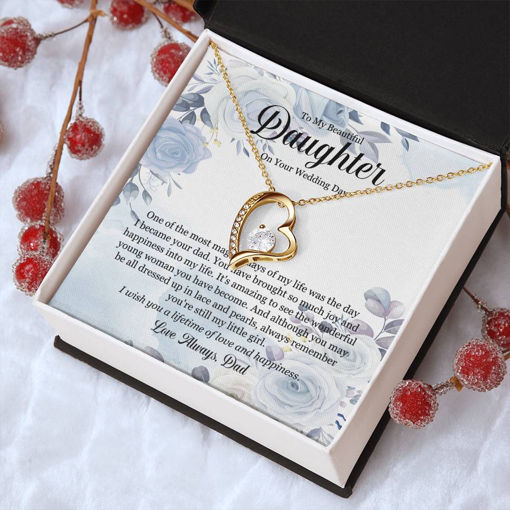 Wedding Day Gift To My Beautiful Daughter Forever Love Necklace