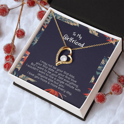 Girlfriend Your Last Everything White Or Yellow Gold Finish Cz Heart Pendant Necklace Forever Love Necklace
