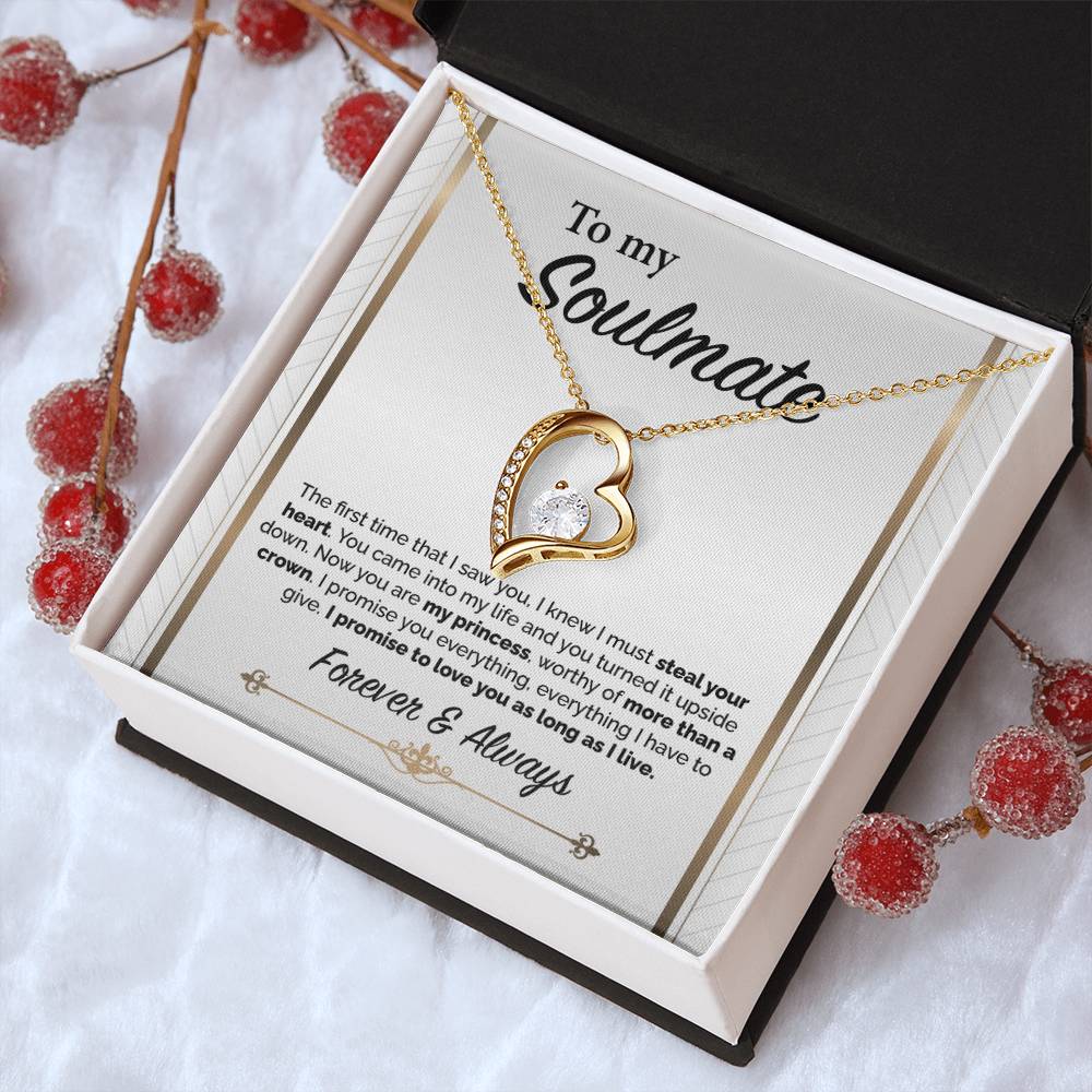 To My Soulmate I Promise To Love You As Long As I Live Forever Love Necklace