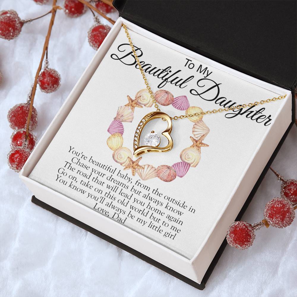 To My Beautiful Daughter Love From Dad Giraffe Necklace Dad And Daughter Necklace Gift For Her Dad Daughter Necklace Daughter Birthday Forever Love Necklace