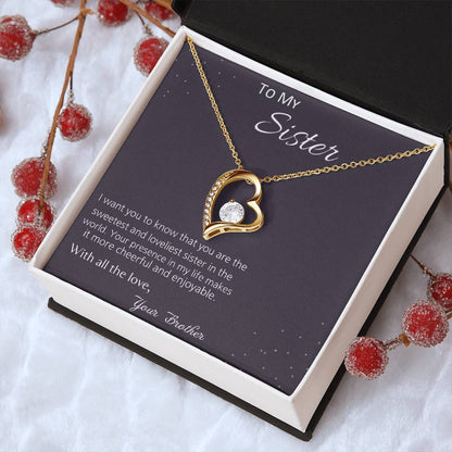 To My Sister With All The Love 925 Sterling Silver Pendant 1 Forever Love Necklace