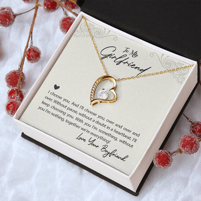 To My Girlfriend - I'll Always Choose You Necklace Forever Love Necklace