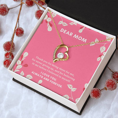 Mom I Love You Always And Forever Cubic Zirconia Heart Pendant Necklace Forever Love Necklace