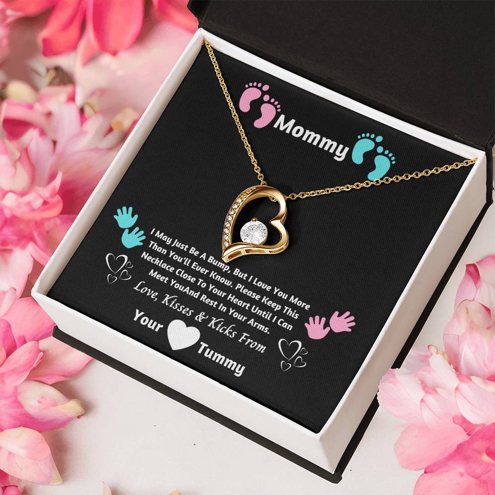 Mommy Heart Necklace- I Can't Wait To Meet You New Mommy Necklace New Mom Gift First Time Mom Forever Love Necklace