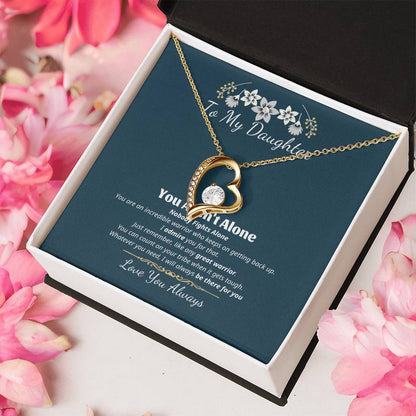 To My Daughter - Interlocking Hearts Necklace Father To Daughter Gift Birthday Gift To Daughter From Dad Daughter Necklace Forever Love Necklace
