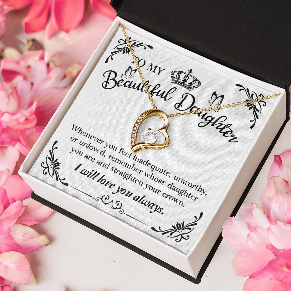 To My Beautiful Daughter Gift For Daughter From Mom Daughter's Birthday Daughter's Graduation Daughter Jewelry Forever Love Necklace