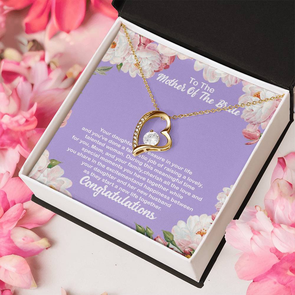 To The Mother Of The Bride Mother Of The Bride Gift From Daughter Mother Of The Bride Necklace Mom Wedding Gift Forever Love Necklace