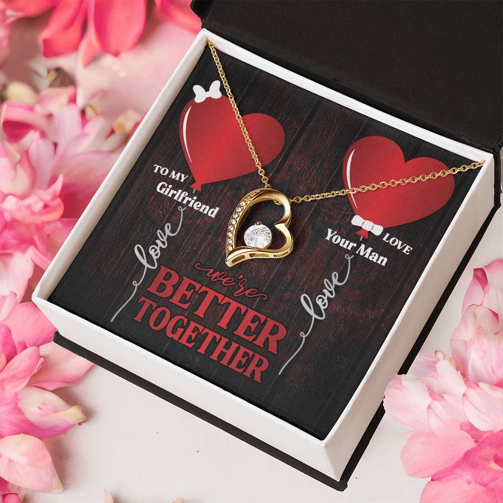 To My Girlfriend We're Better Together Forever Love Necklace