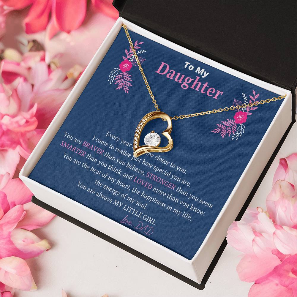 To My Daughter Dog Tag Necklace You Are Braver Than You Believe. Daughter Gift. Christmas Gift For Daughter Forever Love Necklace