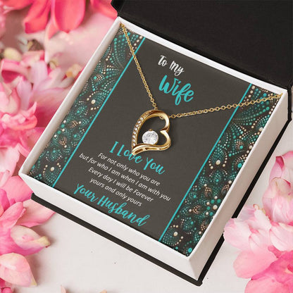 To My Wife - I Love You - 925 Sterling Silver Pendant Forever Love Necklace
