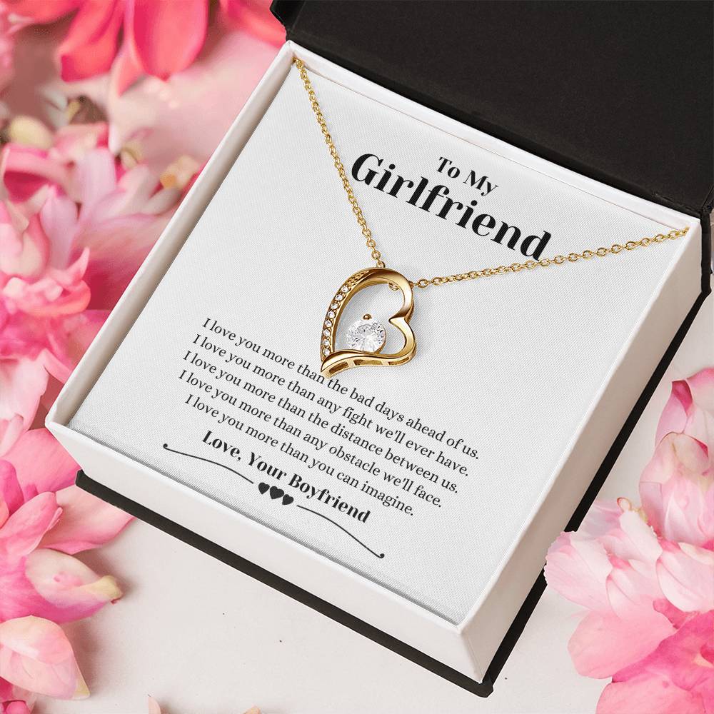 To My Girlfriend - I Love You More - Necklace Forever Love Necklace
