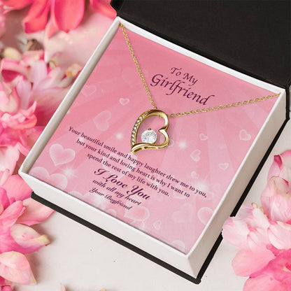 To My Girlfriend - Your Beautiful Smile - Forever Love Necklace Forever Love Necklace