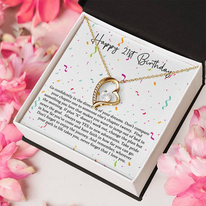 Happy 21st Birthday Forever Love Confetti 1 Forever Love Necklace