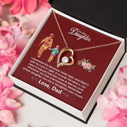 Firefighter's Daughter Gift For Daughter From Firefighter Dad Firefighter Daughter Necklace Forever Love Necklace
