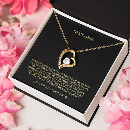 To My Love Heart Necklace..never Forget Forever Love Necklace