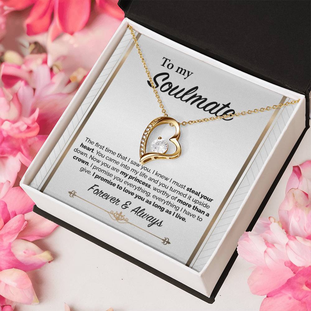To My Soulmate I Promise To Love You As Long As I Live Forever Love Necklace
