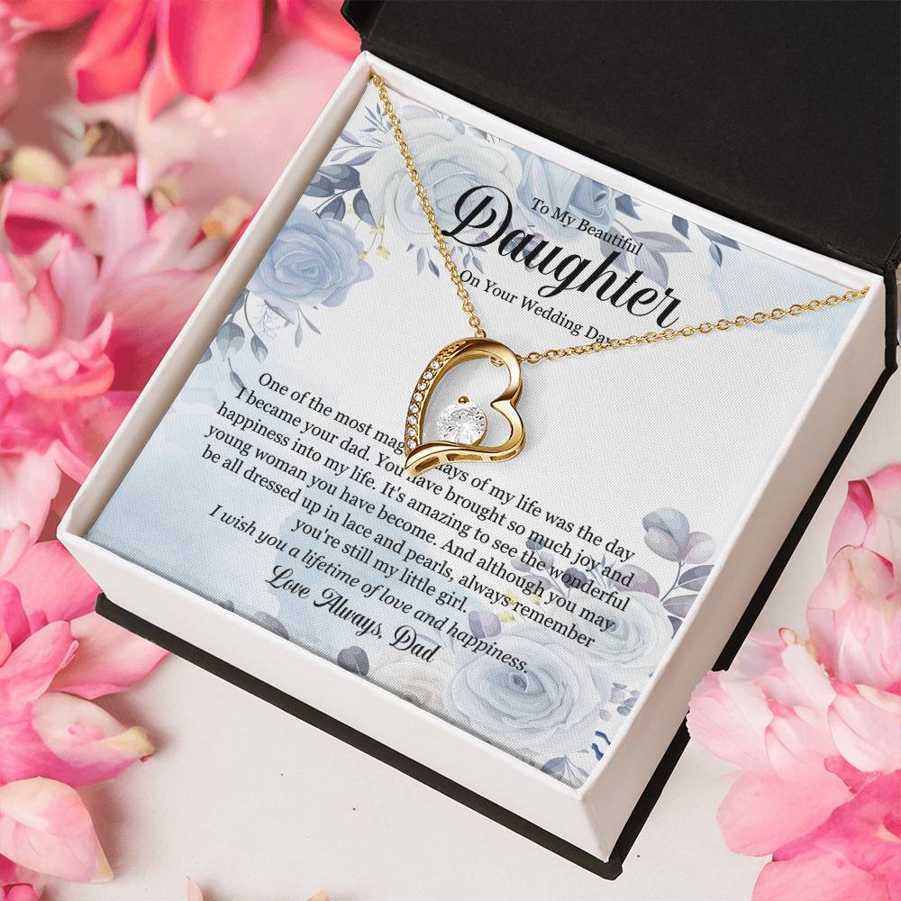 Wedding Day Gift To My Beautiful Daughter Forever Love Necklace