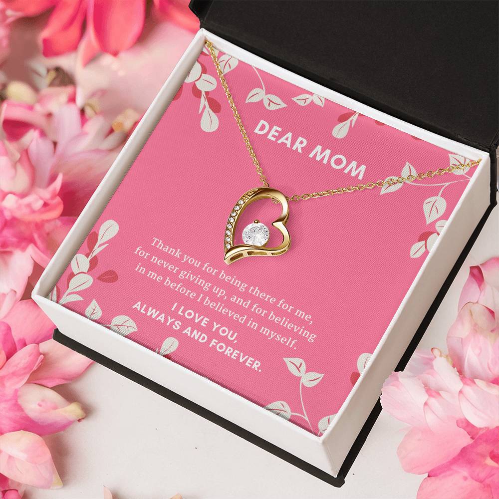 Mom I Love You Always And Forever Cubic Zirconia Heart Pendant Necklace Forever Love Necklace