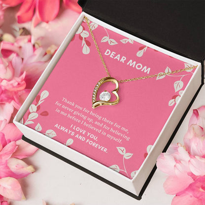 Mom I Love You Always And Forever Cubic Zirconia Heart Pendant Necklace Forever Love Necklace