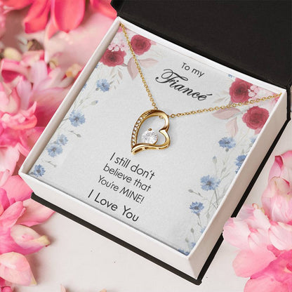 To My Fiance - I Love You - 925 Sterling Silver Pendant Forever Love Necklace