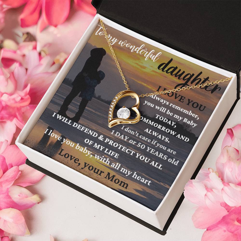 To My Wonderful Daughter Straighten Your Crown Necklace Mom Daughter Necklace Daughter Birthday Gift Daughter Graduation Gift Forever Love Necklace